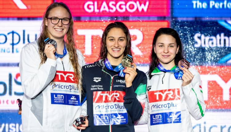 Das Podium über 400 m Freistil