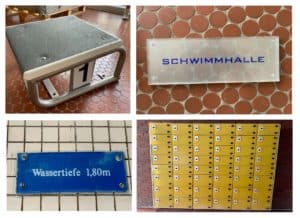 Startblöcke, Schließfächer, Schilder | Mobiliar der Alster-Schwimmhalle kommt unter den Hammer