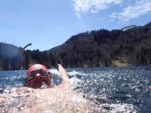 Freiwasserschwimmen im Allgäu | Kraulen mit Schanzenblick