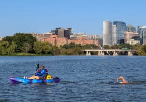 „Ikonisches Schwimmen“ | Matthias Kaßner schwimmt 33 Kilometer durch die US-Hauptstadt